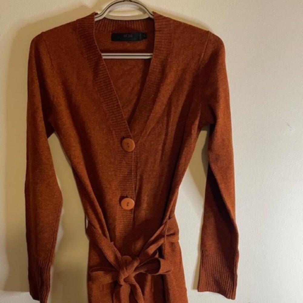 CARDIGAN - Orange Wool -Small